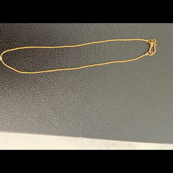 Dainty Gold and Pearl Cross Necklace - Picture 4 of 4